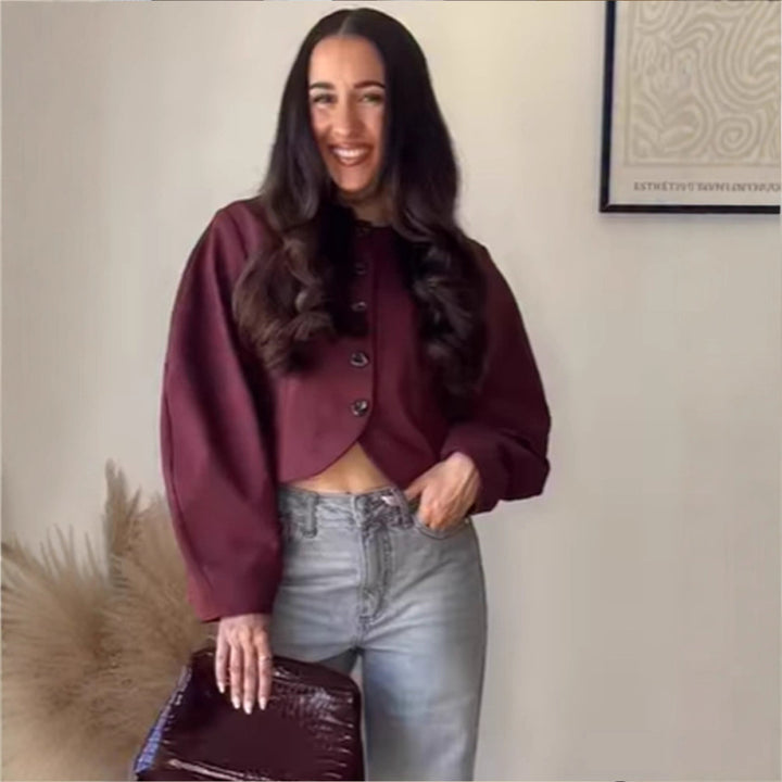 Damen Modische Jacke mit voluminösen Ärmeln Drune