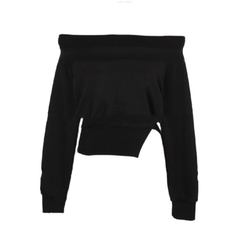 Damen lässiges Cropped Sweatshirt mit asymmetrischem Saum Drune