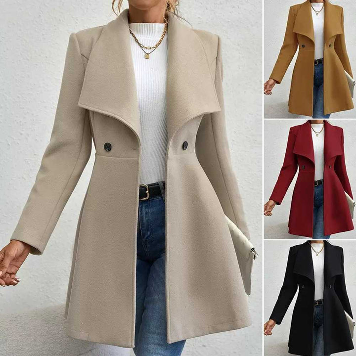 Damen schicke Übergangsjacke mit weitem Kragen Drune