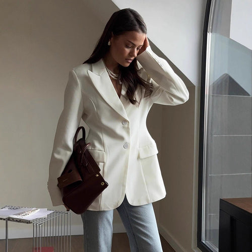 Damen Eleganter Blazer mit tailliertem Schnitt und modernen Details Drune
