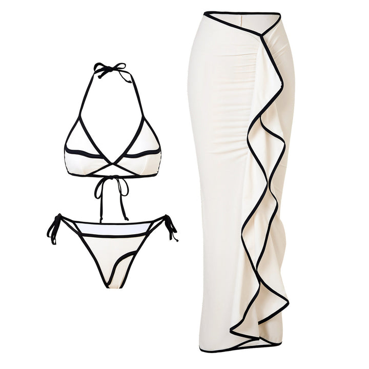 Damen Bikini-Set mit asymmetrischem Rock und verstellbarem Triangel-Oberteil Drune