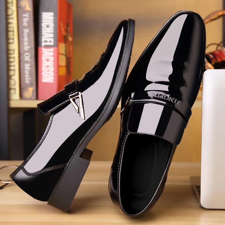 Herren Elegante Patentleder Slipper Drune