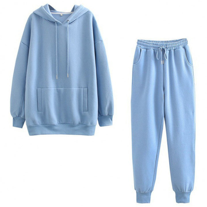 Damen Freizeit-Loungewear-Set mit gemütlichem Kapuzenpullover und bequemen Jogginghosen Drune