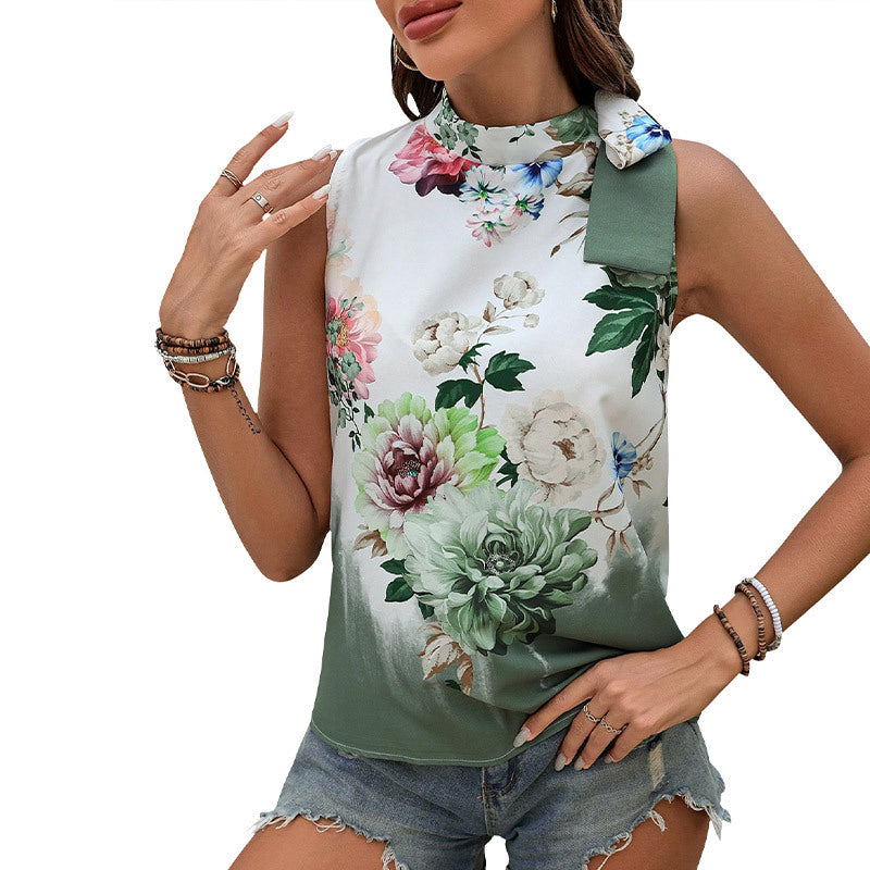 Damen elegantes Blusentop mit floralen Applikationen Drune