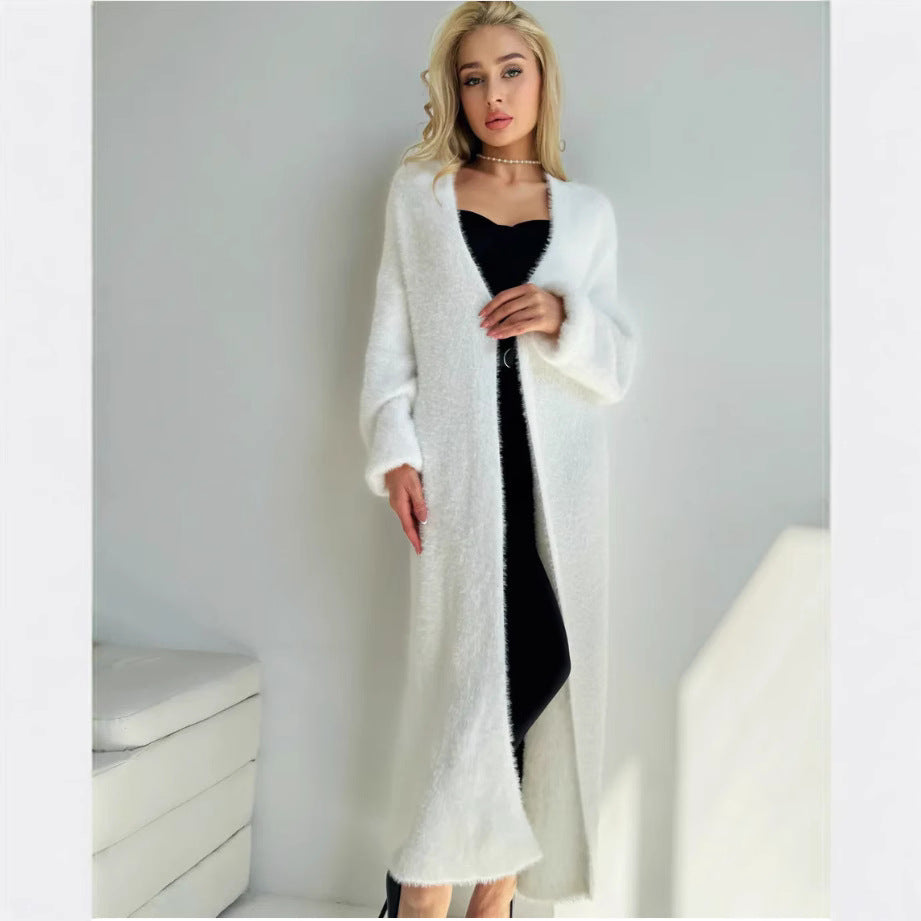 Damen Langer Strickcardigan aus kuscheligem Material mit elegantem Schnitt Drune