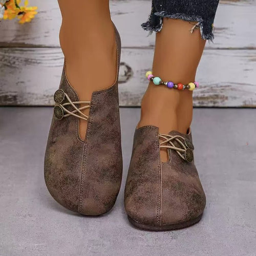 Damen Komfortable und stilvolle Slipper mit dekorativen Schnürdetails Drune