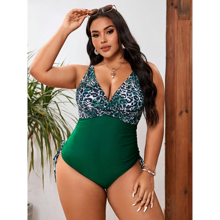 Damen Einteiler Badeanzug mit animalischem Print und figurformendem Design Drune