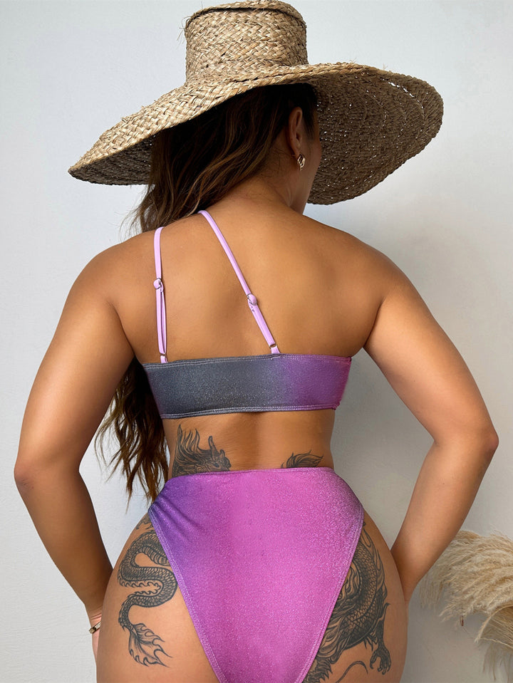 Damen Bikini mit asymmetrischem Design und Raffungen Drune