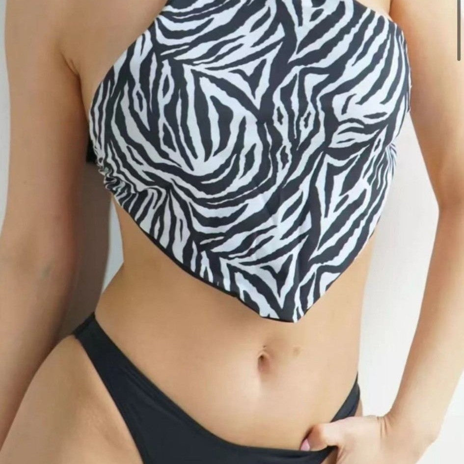 Damen Triangel-Bikini mit modischem Halterneck und eleganter Schnürung Drune