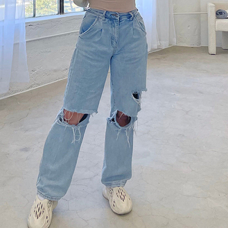 Damen destroyed Mom-Jeans Drune