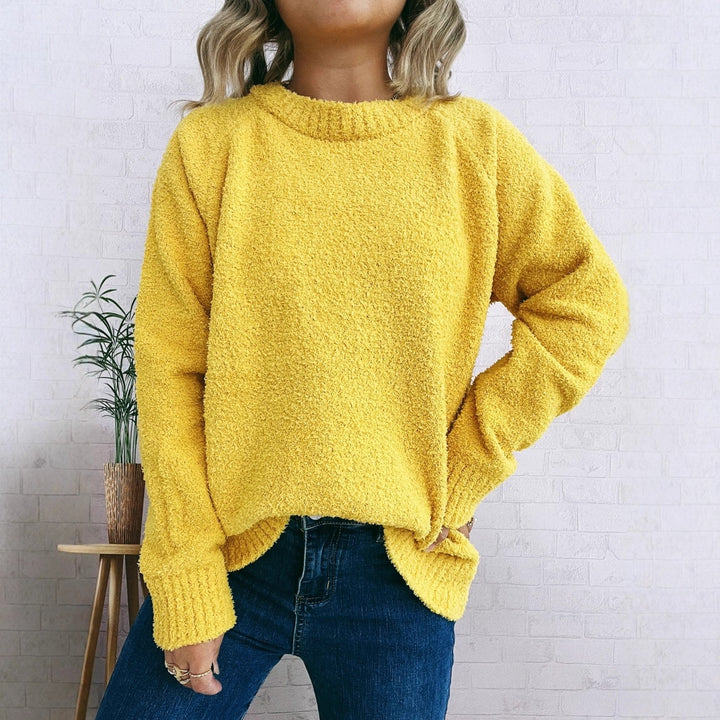 Damen wärmender Strickpullover mit lässigem Schnitt und strukturiertem Design Drune