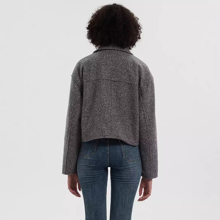 Damen cropped Utility-Jacke mit doppelten Brusttaschen Drune