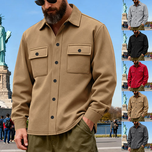 Herren nan robuste Overshirt Jacke mit aufgesetzten Brusttaschen und wärmendem Futter Drune