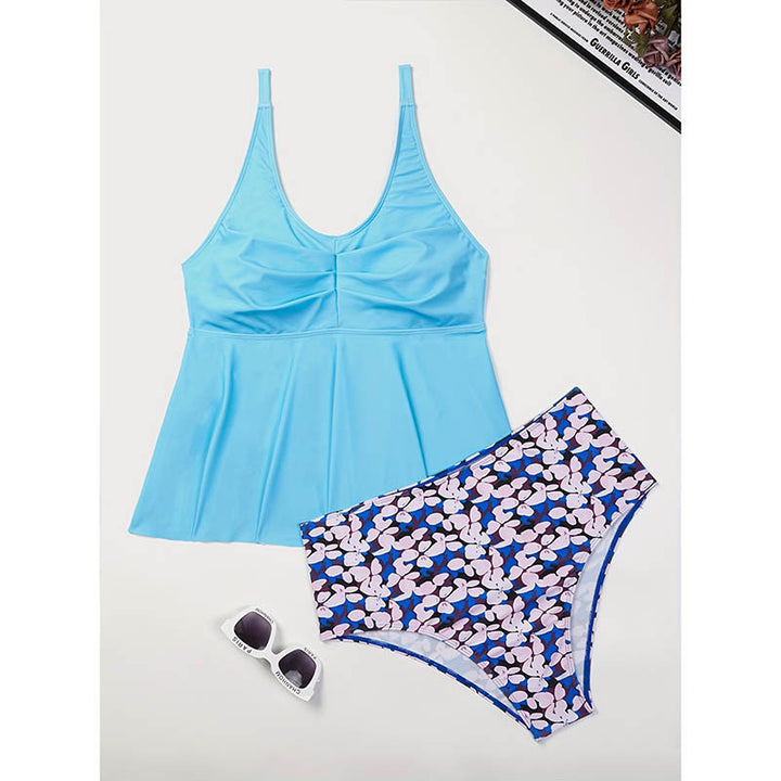 Damen Badeanzug-Set mit stilvollem Oberteil und hoch geschnittenem Höschen Drune