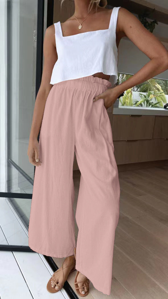 Damen Weite Sommerhose mit elastischem Bund und stilvollem Schnitt Drune