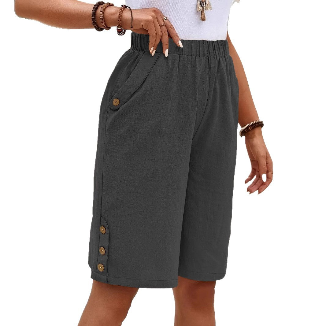 Damen Sommerliche Leinen Shorts Drune
