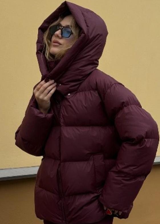 Drune | Burgundy Puffer Jacket - Luxe Winter Komfort