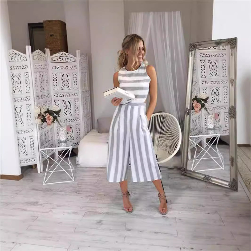 Damen Jumpsuit mit eleganten Streifen und tailliertem Schnitt Drune