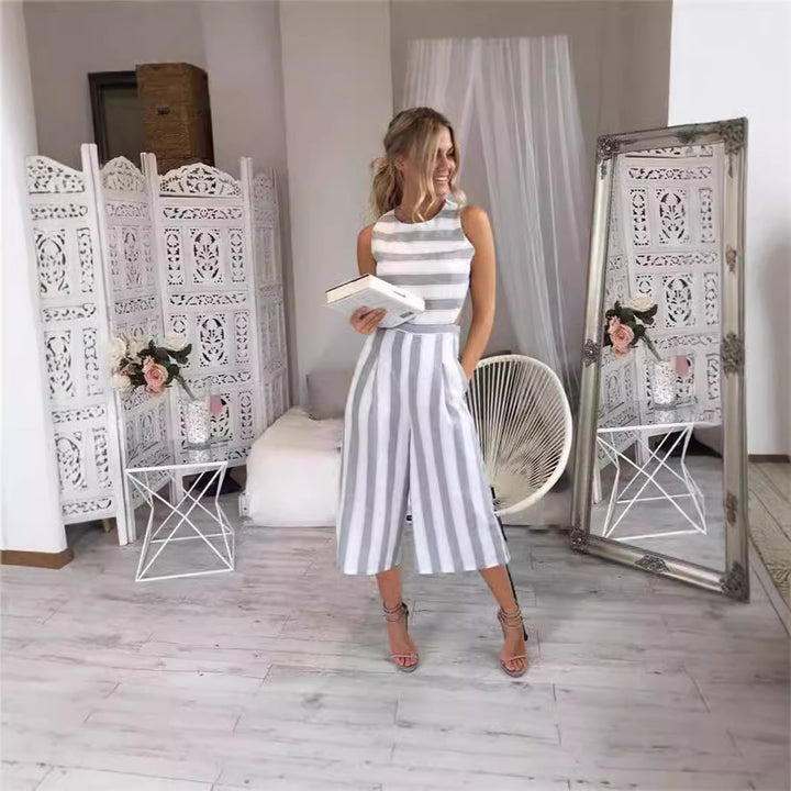 Damen Jumpsuit mit eleganten Streifen und tailliertem Schnitt Drune