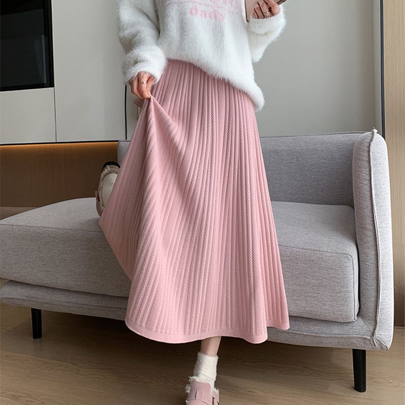 Damen Plissierter Maxirock Drune