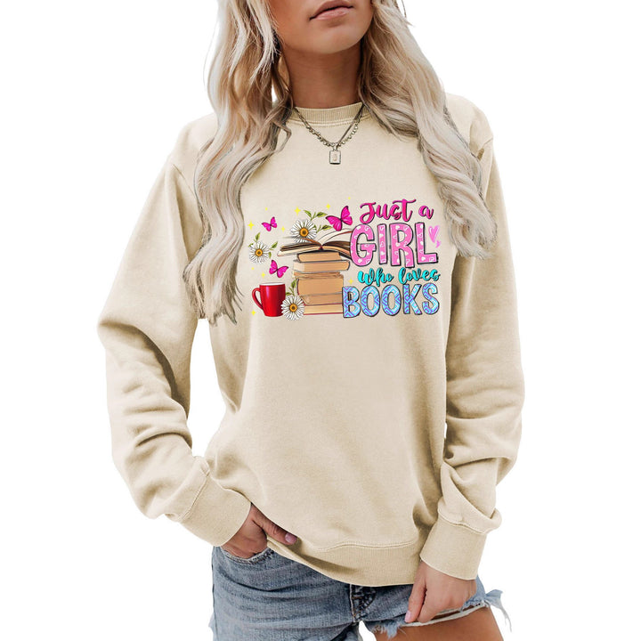 Damen Sweatshirt mit auffälligem Buchmotiv und lässiger Passform Drune