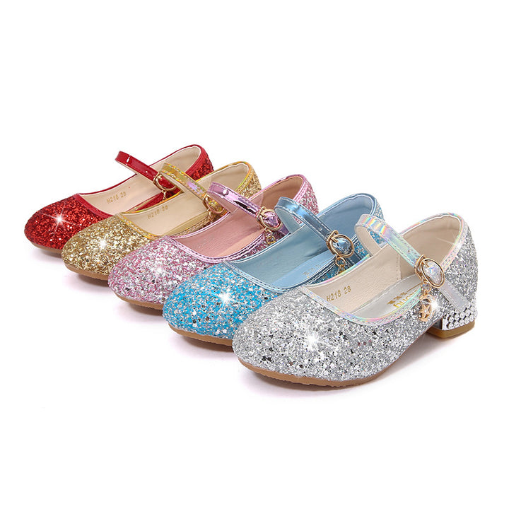 Mädchen Glitzernde Mary Jane Ballerinas mit dekorativer Schleifen- und Perlenverzierung Drune
