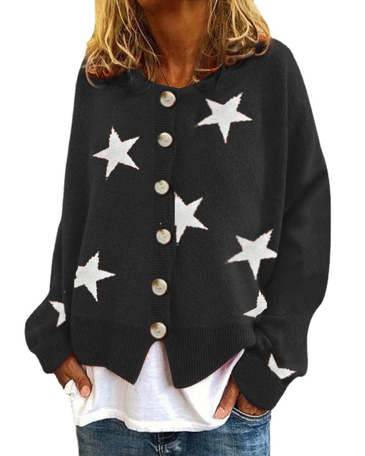 Damen Strickjacke mit Sternenmotiv Drune