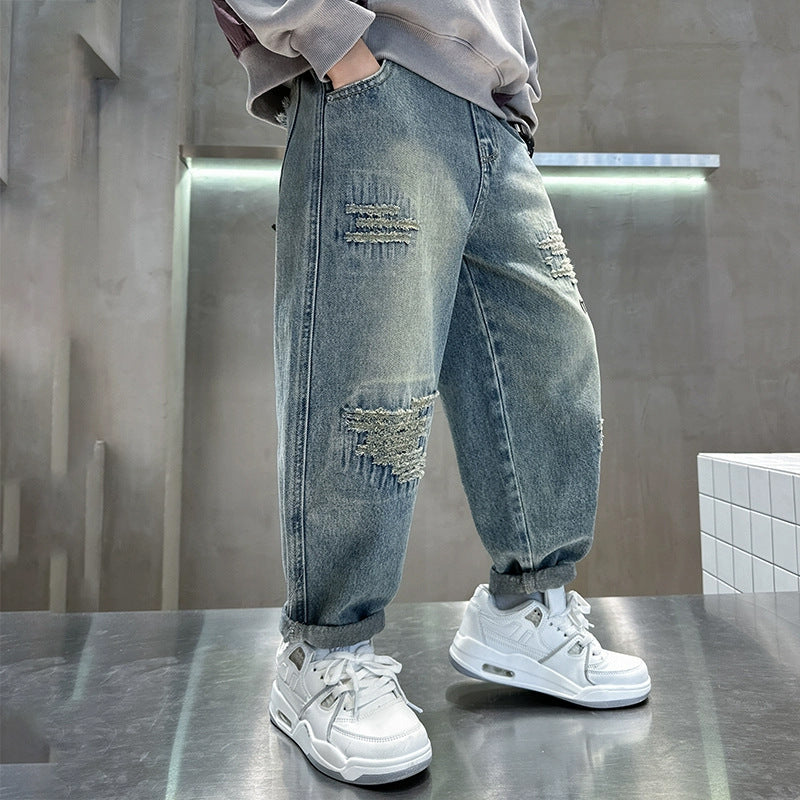 Damen lässige distressed Jeans Drune