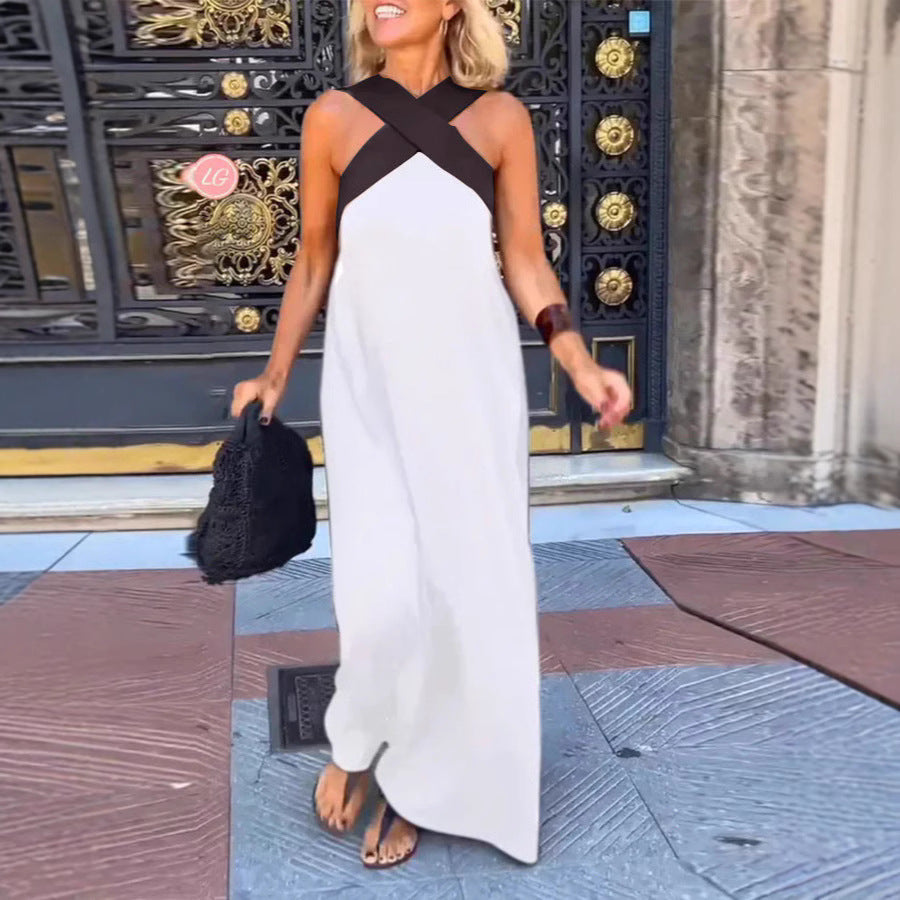 Damen Maxikleid mit modernem X-Trägerdesign Drune