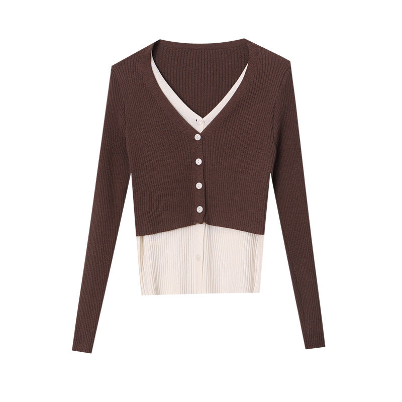 Damen lässiger Strickcardigan mit Knopfverschluss und feiner Rippstruktur Drune