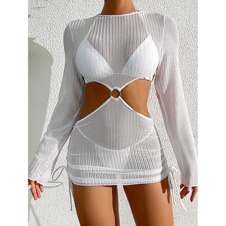 Damen Netzkleid mit langem Arm und Cut-Out-Details Drune