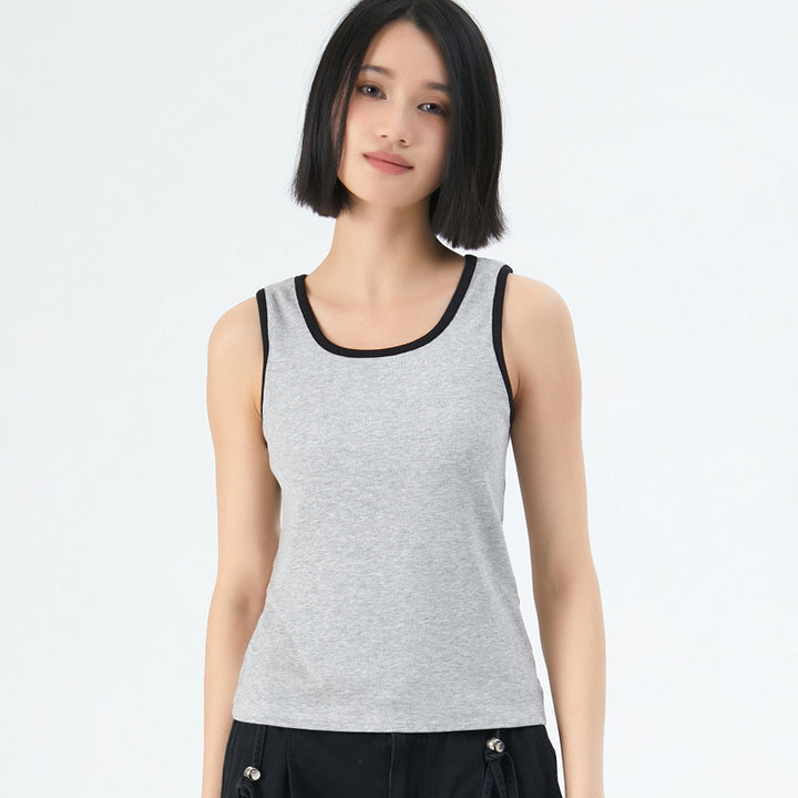 Damen Sportliches Crop-Top mit einzigartigem Schnitt und doppeltem Trägerdesign Drune