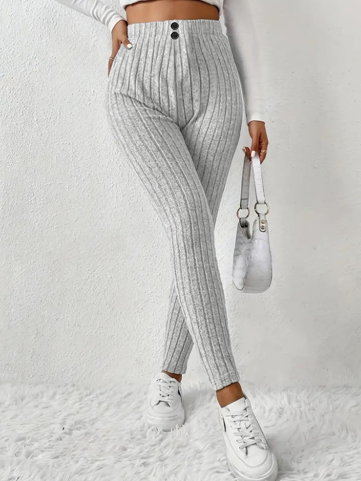 Damen Hochtaillierte Rippstrickleggings Drune