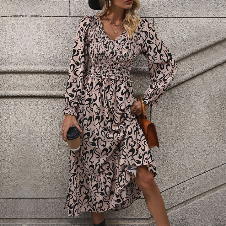 Damen Maxikleid mit elastischen Einsätzen Drune