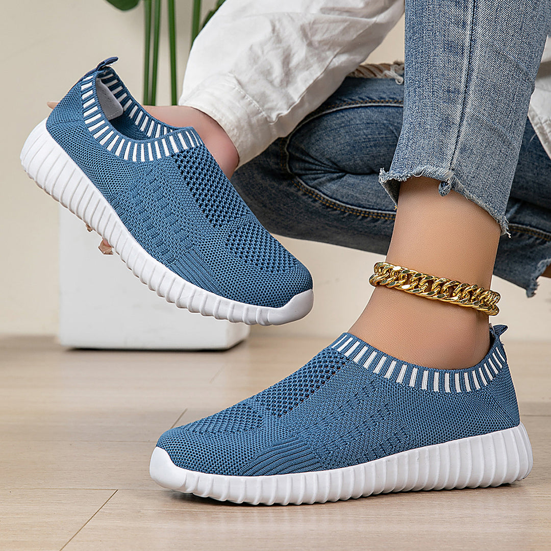 Damen nan elastischer Schlupf-Komfort-Sneaker mit dreidimensionaler Strickstruktur und profilierter Leichtsohle Drune