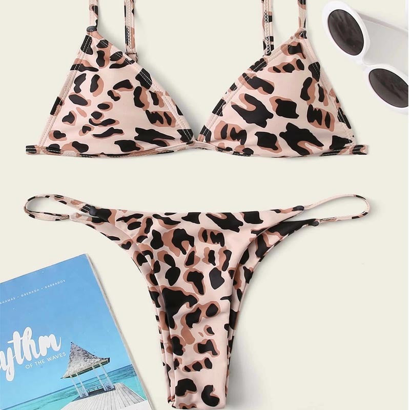 Damen Triangel-Bikini mit aufregendem Leoparden-Design Drune