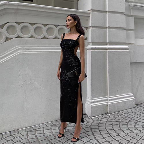 Damen Glamouröses Paillettenkleid mit schmalem Schnitt und verführerischem Design Drune