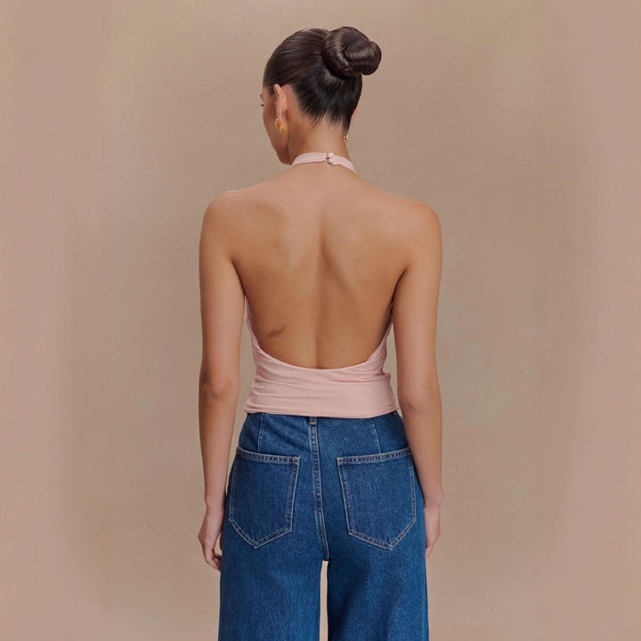 Damen Elegantes Rüschentop mit hochgeschlossenem Design Drune