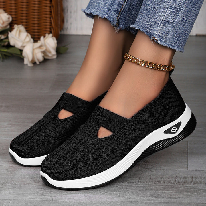 Damen nan leichte atmungsaktive Strickslipper mit Memoryschaum und rutschfester Laufsohle Drune