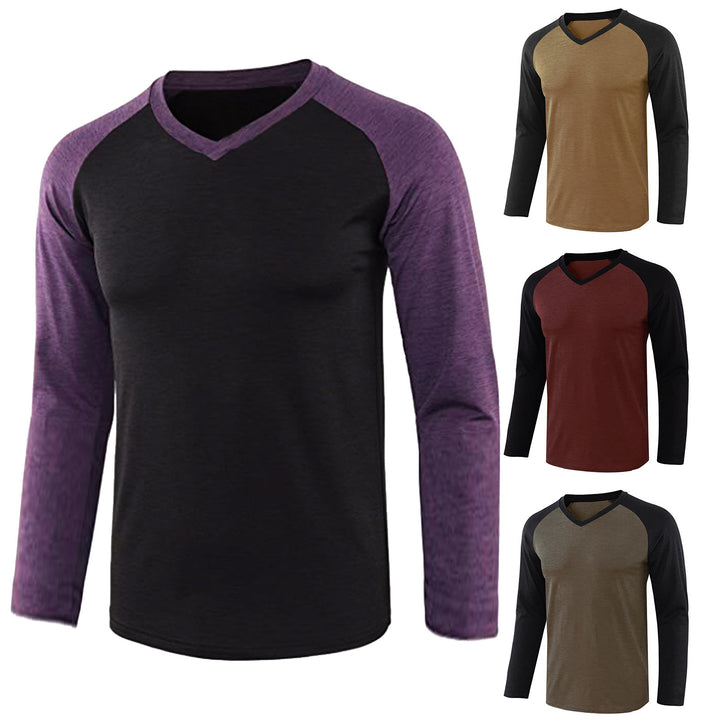 Damen lässiges Langarmshirt mit V-Ausschnitt und Raglanärmeln Drune