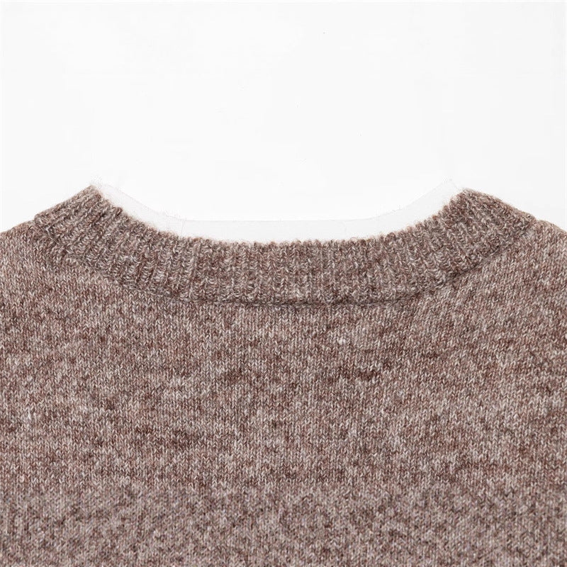 Damen modische Strickjacke mit feinem Knit-Design und eleganten Knopfdetails Drune