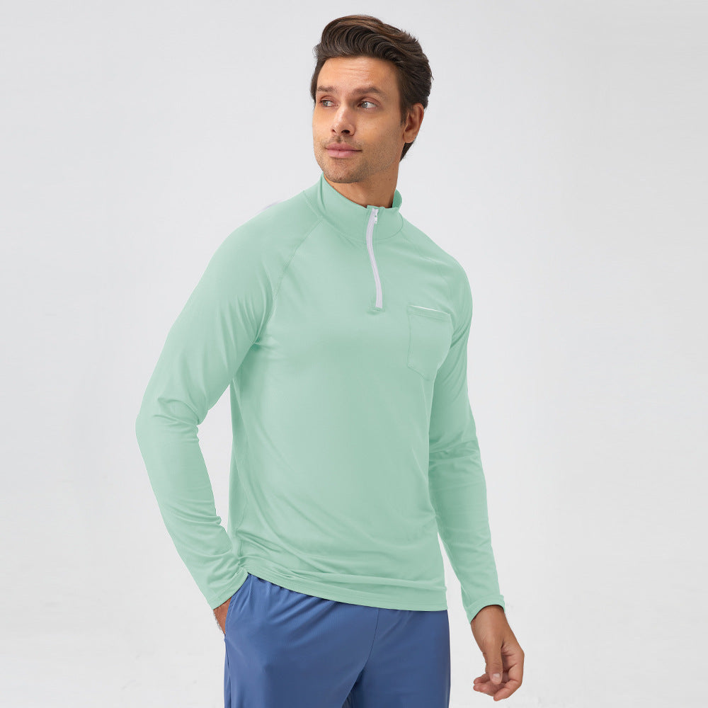 Herren Funktions-Langarmshirt mit hohem Kragen und praktischem Reißverschluss Drune