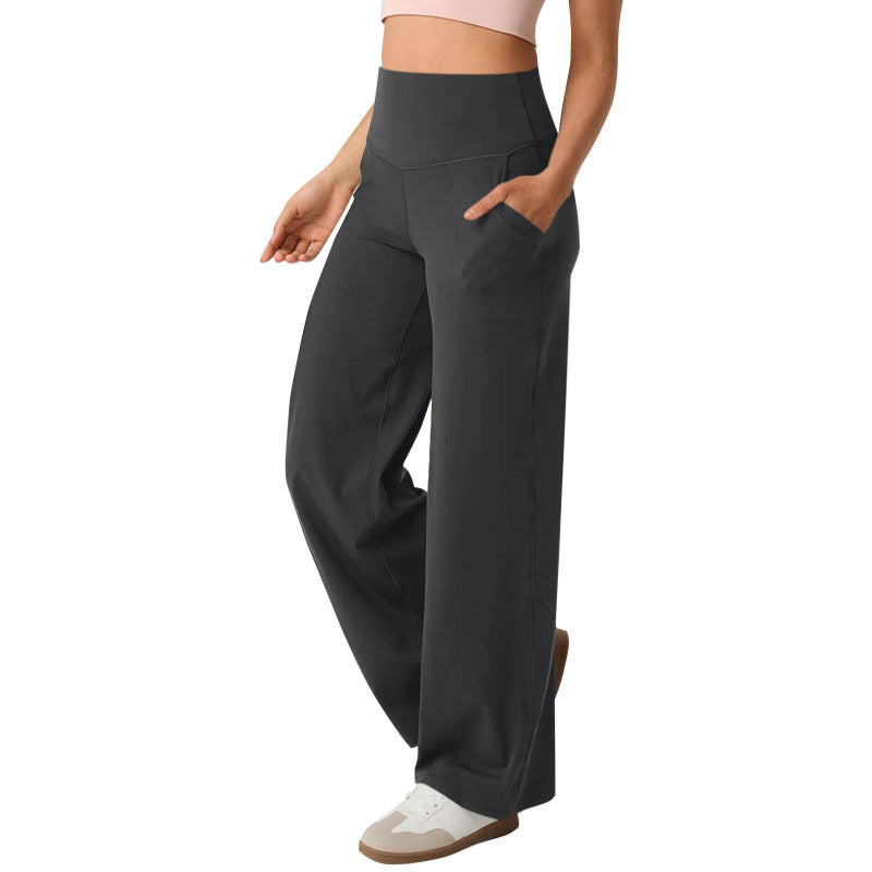 Damen weite High-Waist Freizeithose mit praktischen Taschen Drune