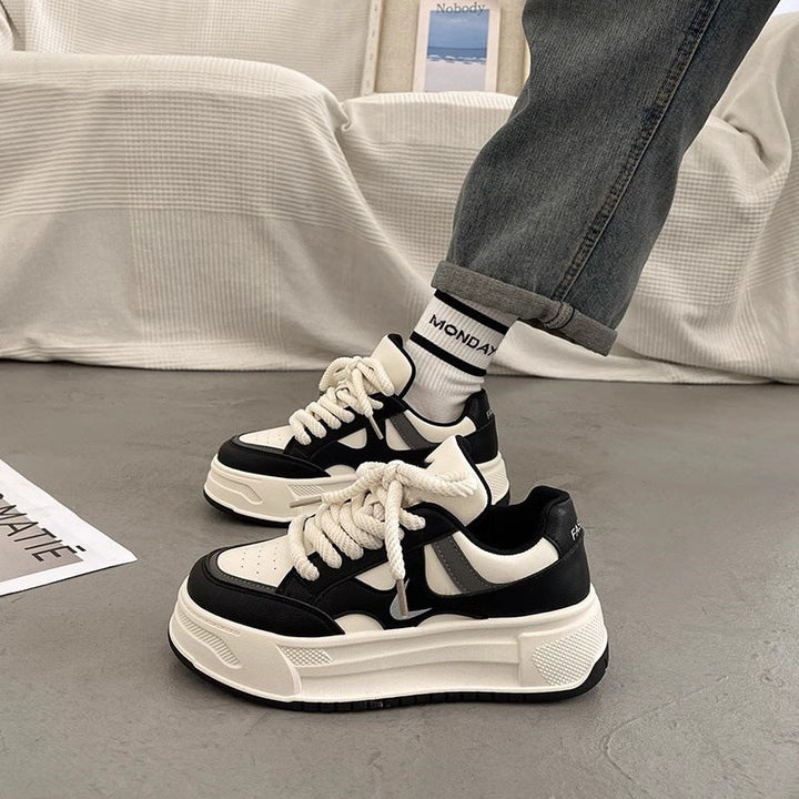 Damen modische Sneaker mit hohem Plateau und atmungsaktiver Obermaterial von Drune