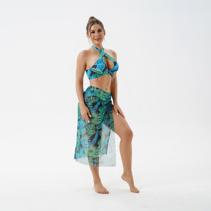 Damen Bikini-Set mit verspieltem Spitze-Design und transparenter Strandumhüllung Drune