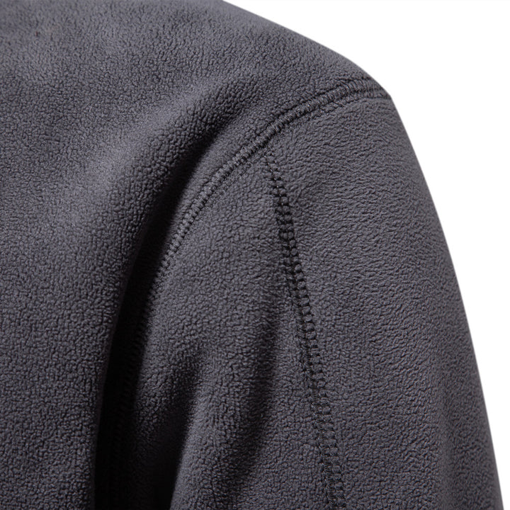 Herren nan leichter Fleece-Troyer mit Kurzreißverschluss und Stehkragen Drune