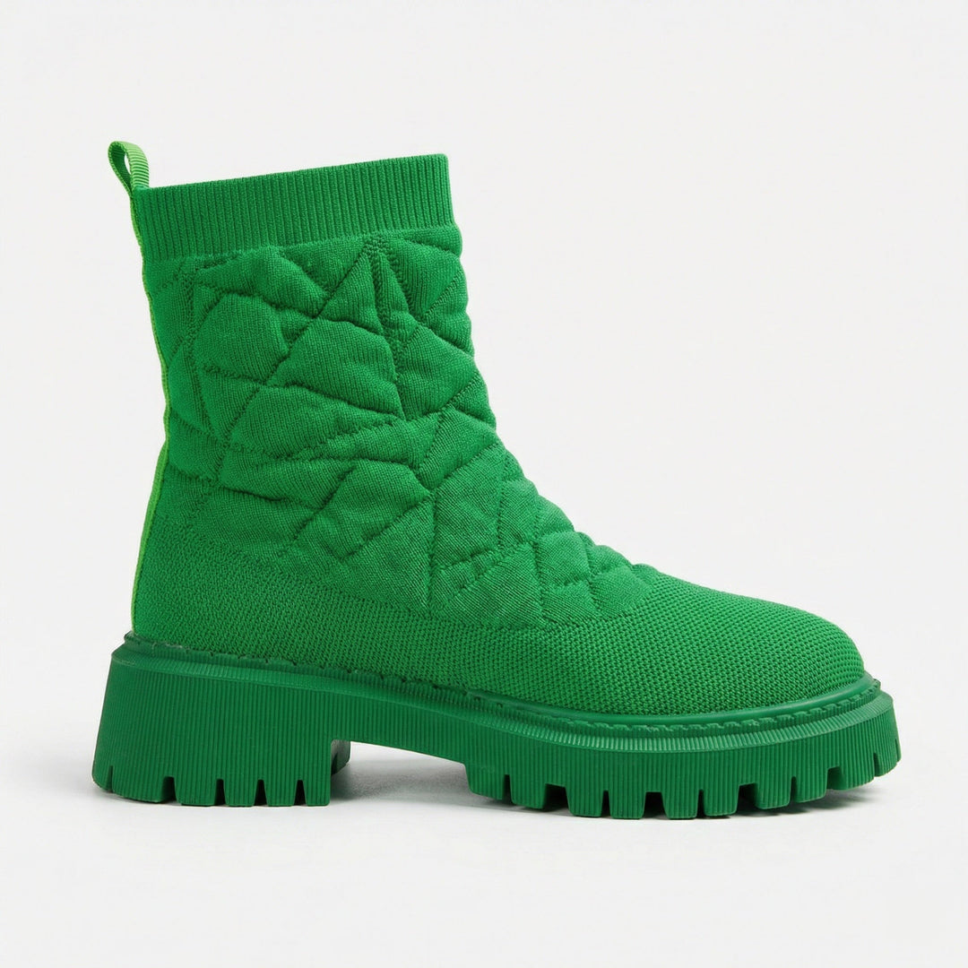 Damen Modische Stiefel mit strukturiertem Obermaterial und rutschfester Profilsohle Drune