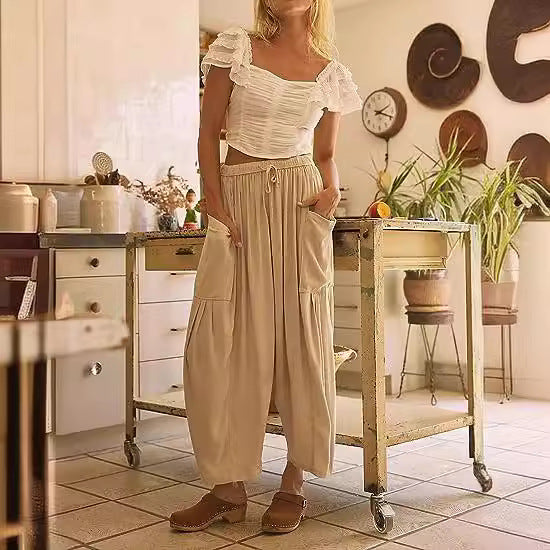 Damen Weite Sommerhosen Drune