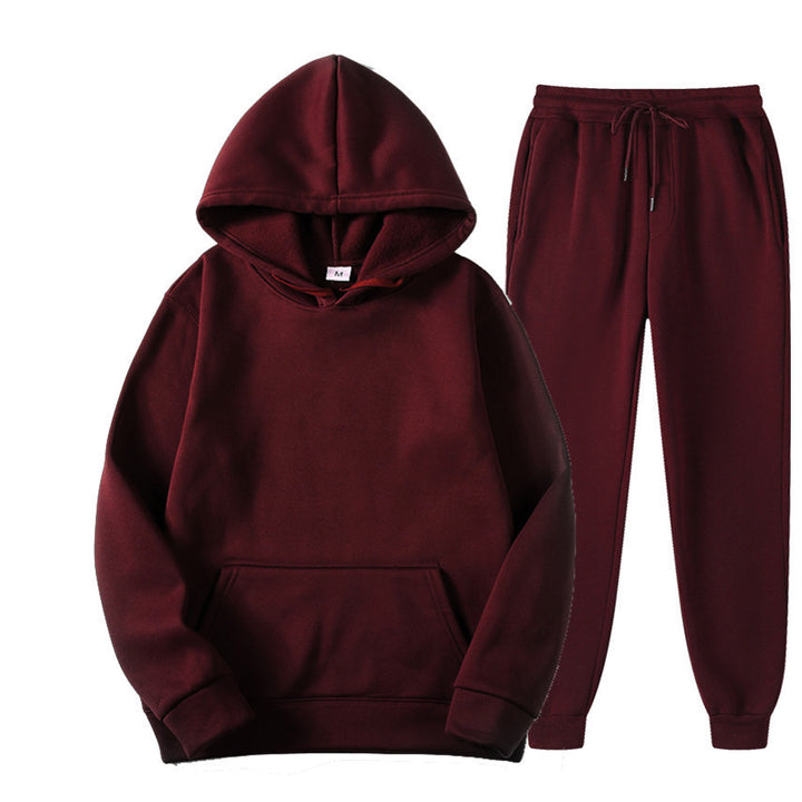 Unisex nan gemütliches Hoodie-Jogginganzug-Set mit Kängurutasche, elastischem Tunnelzugbund und gerippten Bündchen Drune
