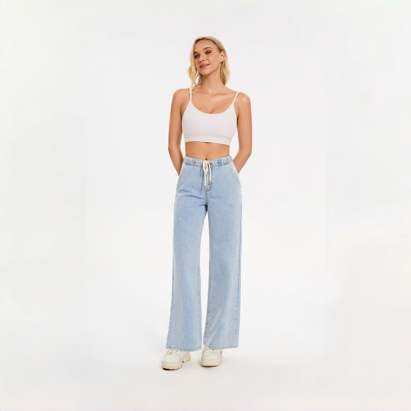 Damen Weite Jeans mit elastischem Bund und lässigem Schnitt Drune